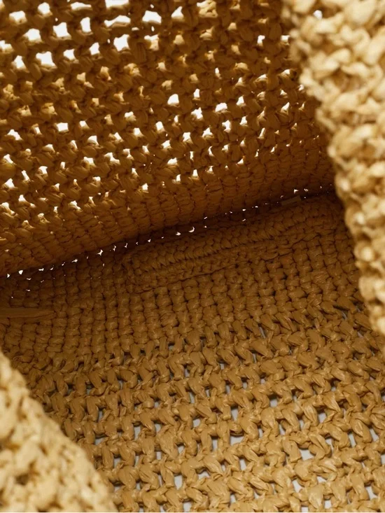 Prada Logo Cream/Black Woven Raffia Beach Bag - Picture 12 of 15